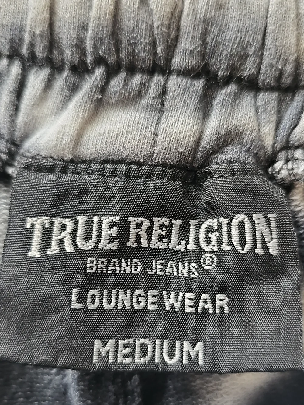 True Religion Tie Dye Jogger Sweatpants Mens Size M Black White Horseshoe Cotton